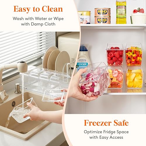 Miniatura 6 de Lifewit Juego de servicio de barra de tacos para fiesta con 5 recipientes (2.5 tazas) y componentes, organizador grande de condimentos refrigerados