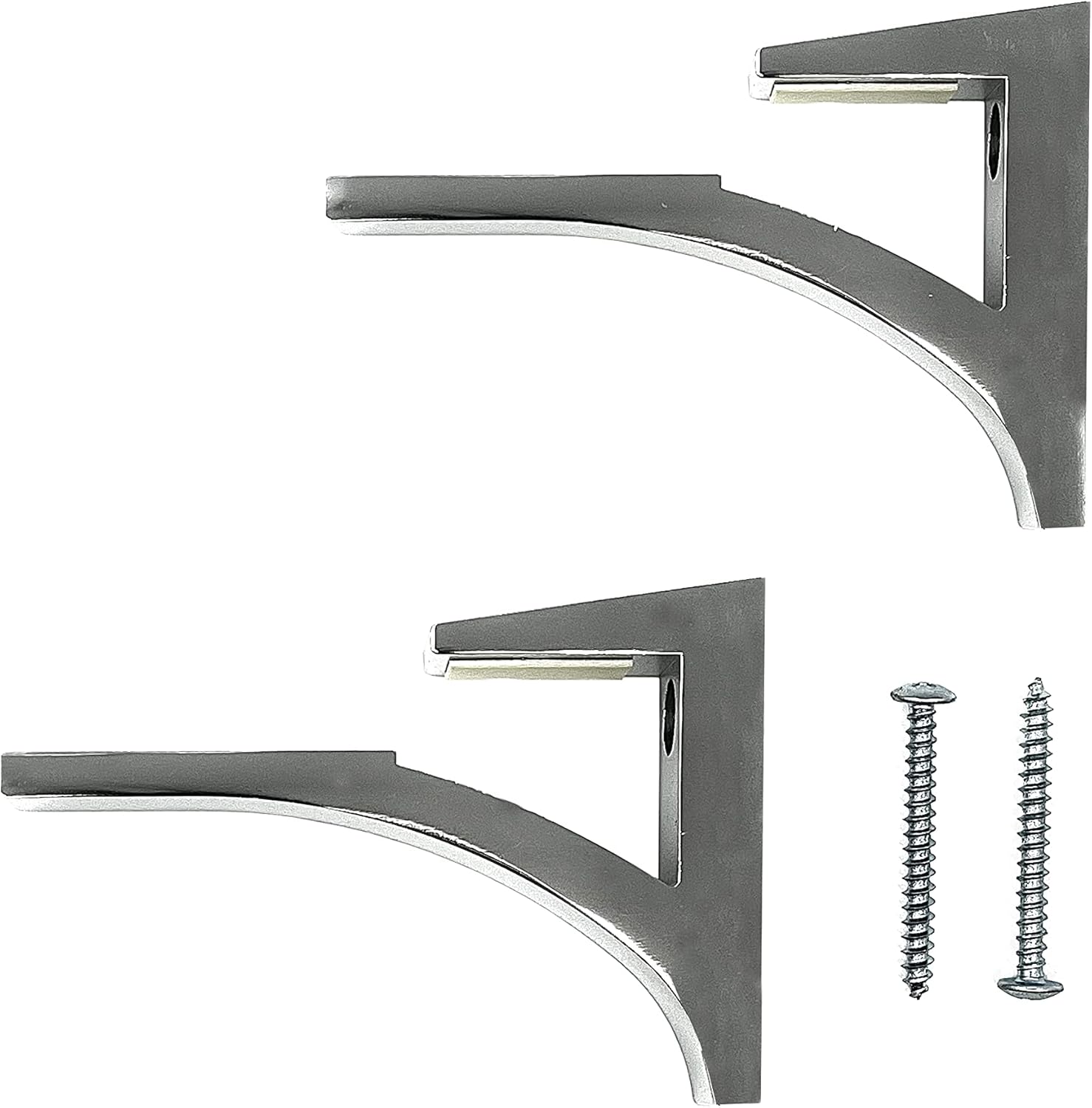 CRL Chrome - Aluminum Glass Shelf Bracket for 3/8 to 1/2 glass