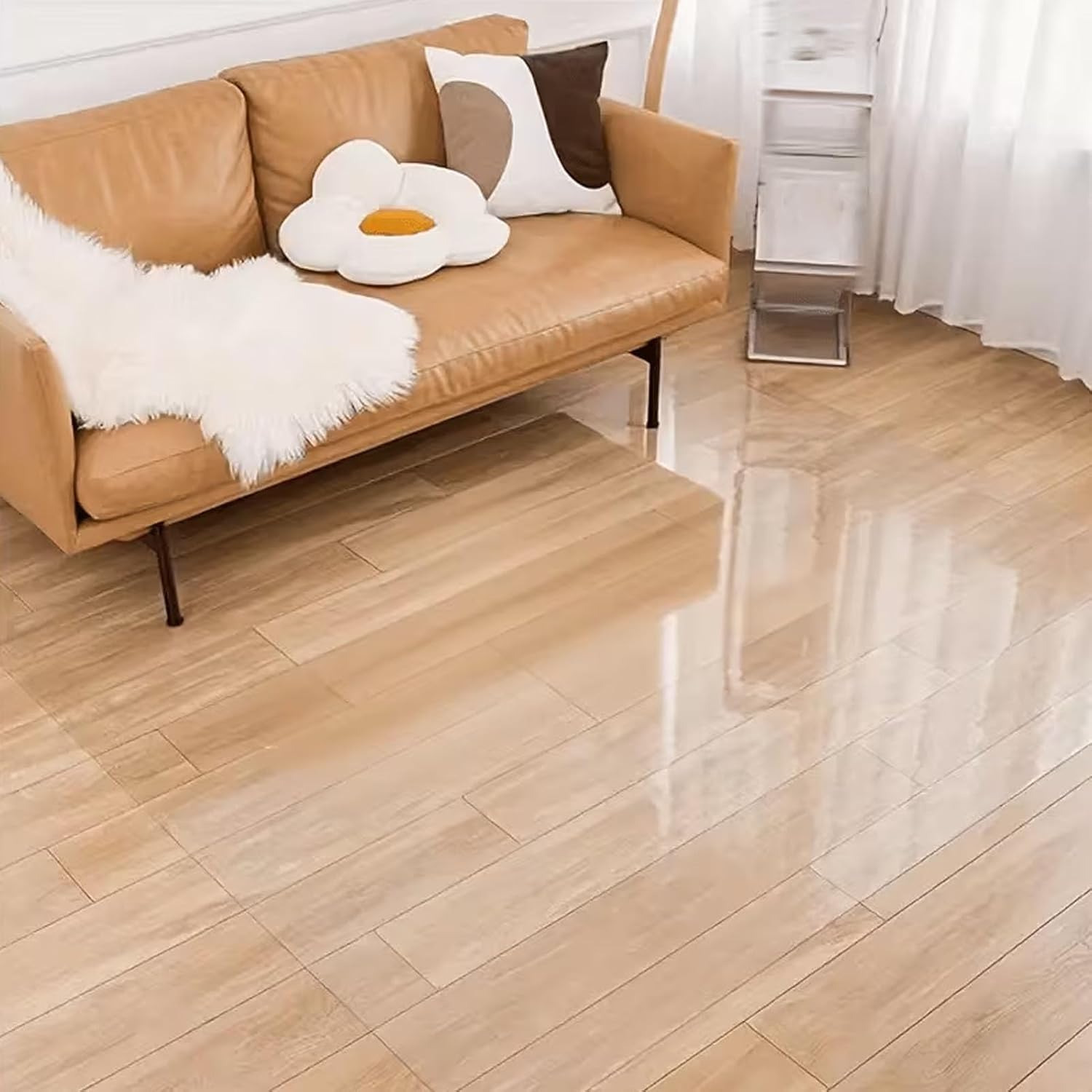 Clear Floor Protector Mat 2.3 x 7.9ft, Clear Plastic Floor Mat for Under Dining Table, 1.5(mm) Thick Heavy Duty Wood Tile Floor Mats for Home & Office, Transparent Mat for Kids/Pets