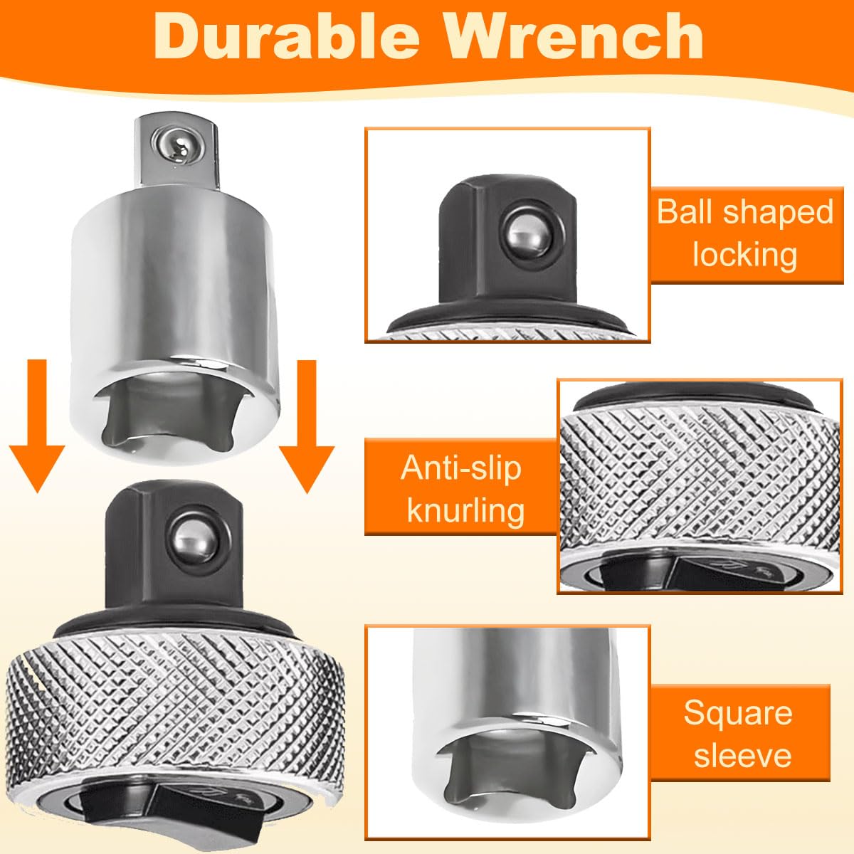 Llave de trinquete para palma Mini juego de trinquete (1/2'', 3/8'', 1/4") Llave de trinquete de mano Adaptador de enchufe cuadrado Reversible Mano Stubby Pivot Llaves de tapa para espacios