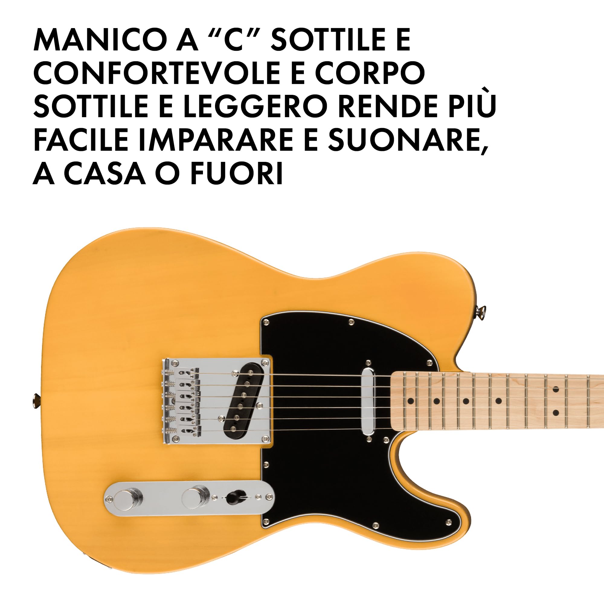 Squier by Fender Affinity Series Telecaster, Chitarra Elettrica, Tastiera in Acero, Butterscotch Biondo, Include lezioni virtuali gratuite su Fender Play
