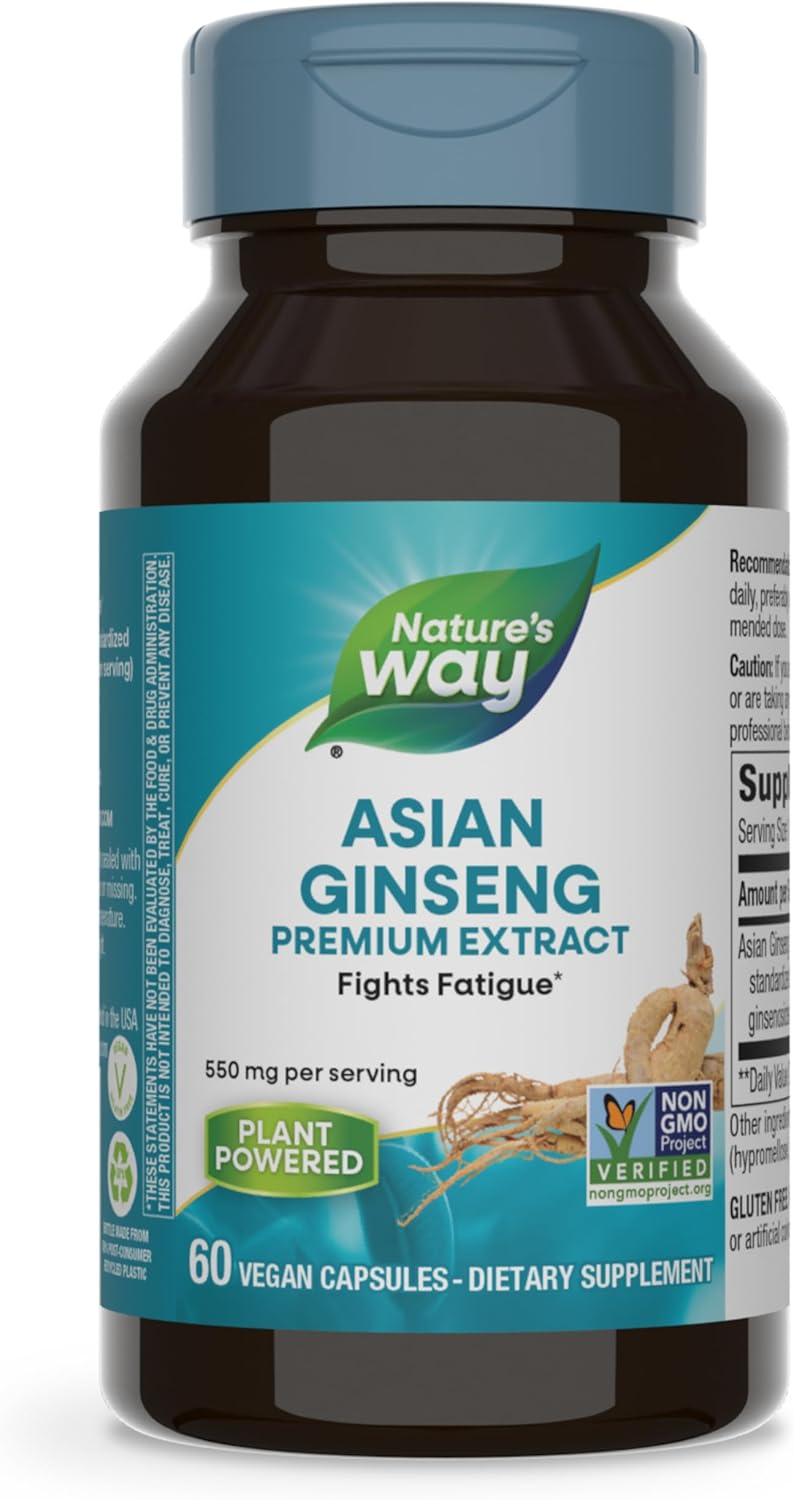Nature’s Way, Premium Herbal Asian Ginseng, Fights Fatigue*, 60 Capsules Nature’s Way, Premium Herbal Asian Ginseng, Fights Fatigue*, 60 Capsules