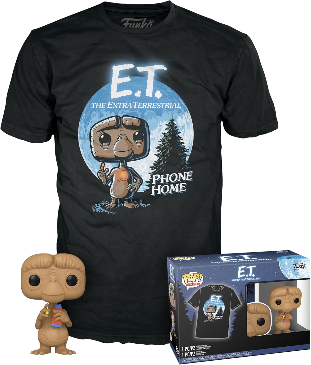 Funko POP! & Tee: E.T.- E.T. with Reeses - Extra Large - (XL) - T-Shirt - Clothes with Collectable Vinyl Figure - Gift Idea - Toys and Short Sleeve Top for Adults Unisex Men and Women - Movies Fans