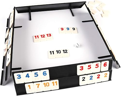 Miniatura 2 de KAILE Juego de 106 fichas Rummy, juego de cubos de viaje de color duradero con caja de aluminio y 4 bandejas antideslizantes duraderas, 2-4 palyers