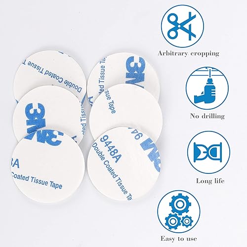 Miniatura 6 de 100 unidades de cinta de espuma de doble cara de 9.8 ft, almohadilla redonda fuerte de 0.984 x 0.984 x 0.079 in de alta resistencia para montaje