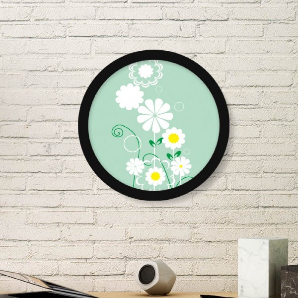 Cadre en bois rond noir et art pictural de fleurs, le cadeau idéal pour la maison