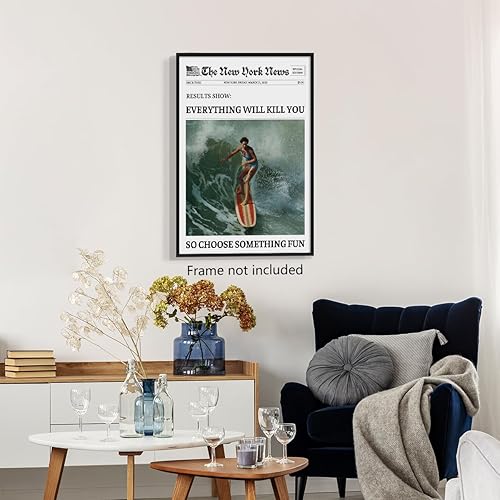 Miniatura 3 de xbsifyiooa Lienzo vintage de surf costero, arte de pared, retro, playero, estético, poste, verano, playa, surf, impresión vintage, cubierta de