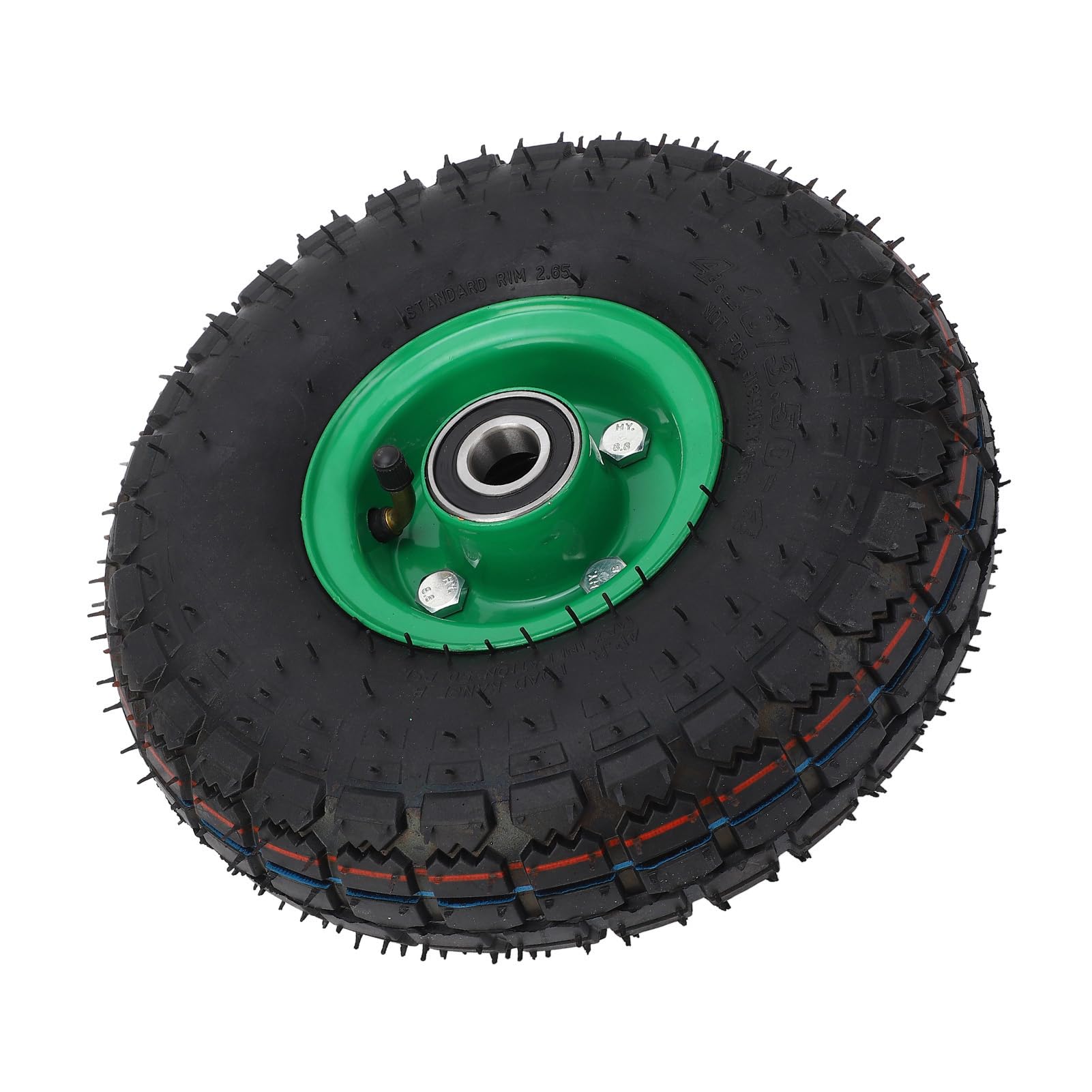 Sostituzione Ruote in Gomma da 10 Pollici 4.10/3.50-4 Pneumatici gonfiabili compatibili con carrelli da Giardino, carrelli e carriole - capacità di carico 250 kg - Cuscinetto