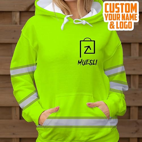 Miniatura 6 de Camisa de alta visibilidad con cita divertida, camisetas de seguridad reflectantes con nombre personalizado, sudadera con capucha divertida de alta