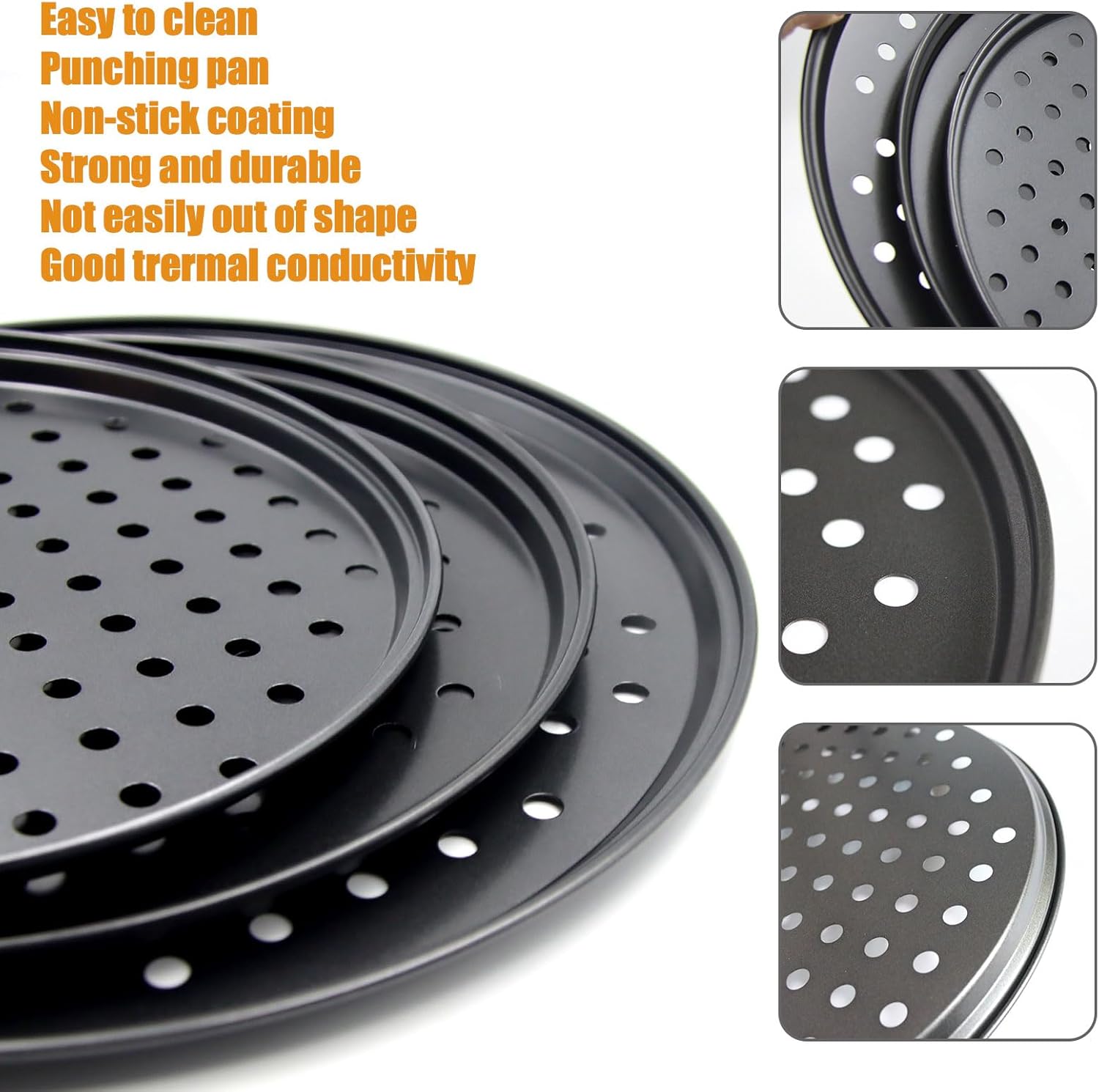 Splatter Screen with 9 Inch &10 Inch &12 Inch Pizza Pan Bundle