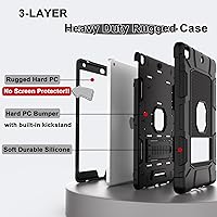 Vista 3 de Funda para iPad de 7ª/8ª generación, funda para iPad 10.2, híbrida, resistente, a prueba de golpes, funda de protección contra caídas construida