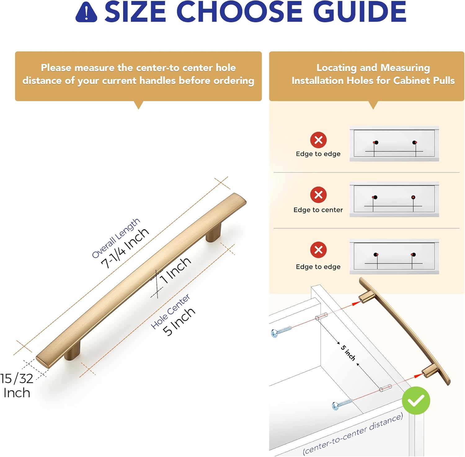 Ravinte 15 Pack Solid 5 Inch Hole Center Cruved Bar Cabinet Handles 7-1/4” Length Kitchen Cabinet Pulls Black Drawer Pulls Kitchen Hardware Champagne Bronze Dresser Pulls for Cupboard