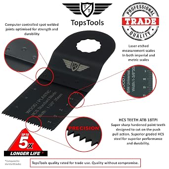 TopsTools 20pcs WX35F_20 35mm Fine Tooth Oscillating Multitool Blades