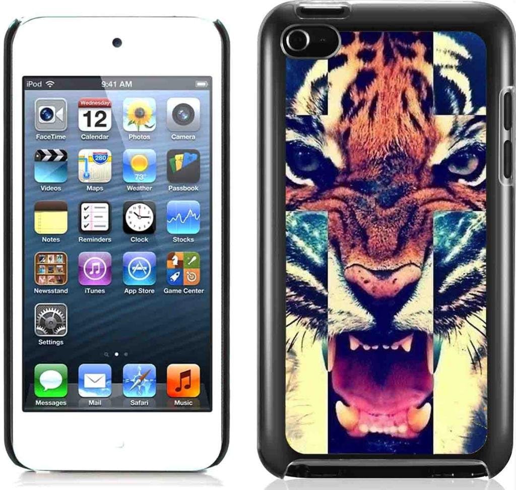 Tiger Roar Cross Hard Plastic and Aluminum Back Case FOR Apple ipod touch 4 4G 4TH
