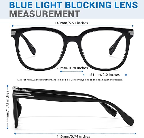 Miniatura 7 de Gafas de luz azul de gran tamaño para mujer, marco grande, gafas de moda, anteojos de computadora antideslumbrantes fatiga ocular