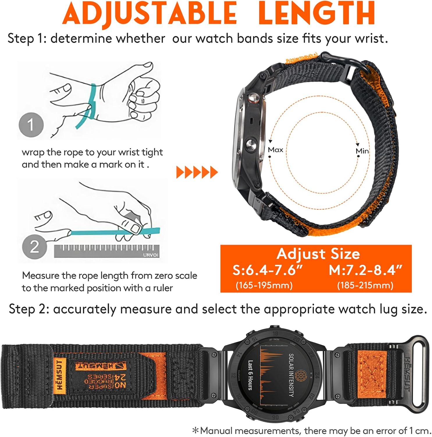 22mm Military Strap Compatible with Garmin Fenix 8 47mm /7/7 Pro/6/6 Pro/5/5 Plus/E 47mm, MARQ Athlete/Golfer/Driver/Captain/Adventurer/Commander, Instinct 2/Crossover/Tacical/Esports/Tide, D2 Delta S/Descent G1, Approach S60/62/S70 47mm, Forerunner965/955/945/935/745,Quatix 6/5, Epix 2, Nylon Sports Watch Band