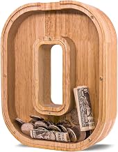 Wooden Letter Piggy Bank for Kids Larger Letter Piggy Bank for Boys and Girls Personalized Piggy Bank Initial Coin Bank Wood Kids Money Bank for Birthday and Festival-9” O Piggy Bank