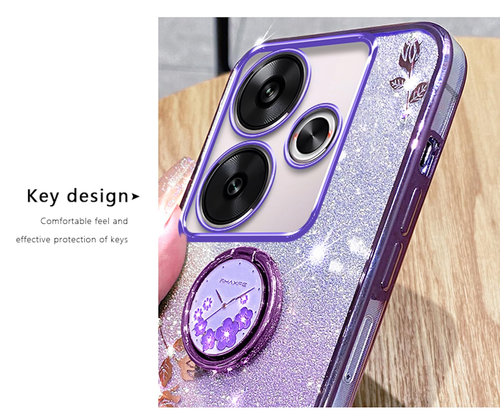 Yichxu Funda Para Xiaomi Redmi Note 13 5G Glitter Silicona Carcasa