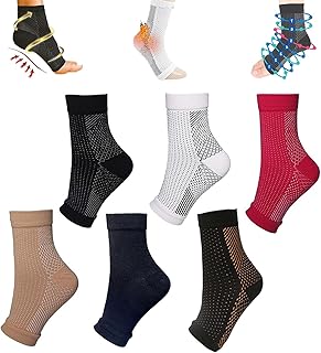 3/6Pairs Naturry Compression Socks for Women Neuropathy, Soothe Relief Compression Socks, Soothe Socks for Neuropathy, Ankle Compression Socks for Swelling, Sprain (L/XL, 6pairs)