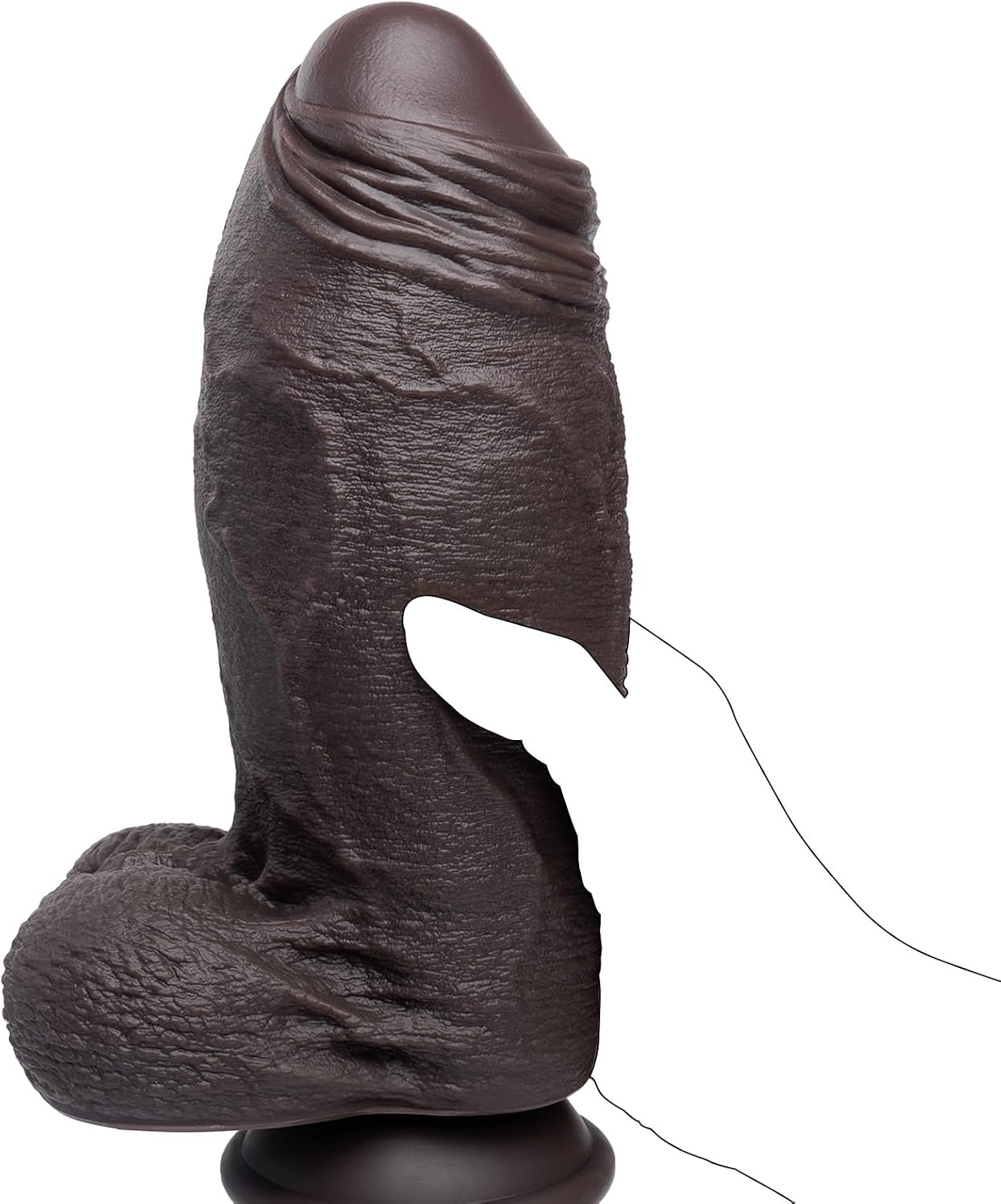 3" Diameter XXL Uncut Dildo - 9.3'' Girth Huge Big Black Thick Dildo with Strong Suction Cup,Giant Massive Girth Dildos for Anal & Vaginal Play, Real Skin Fake Penis G-Spot Stimulation Adult Sex Toys