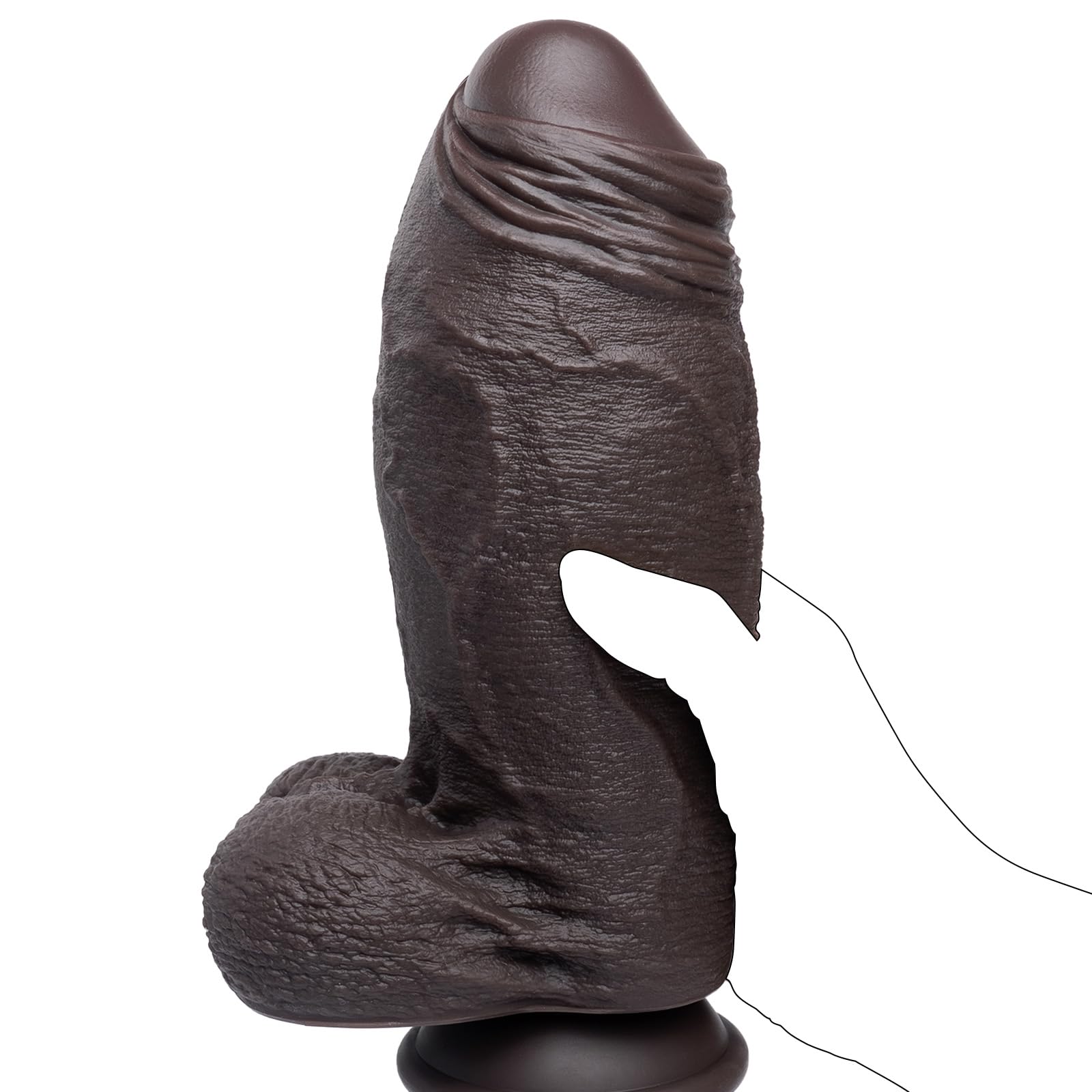 3" Diameter XXL Uncut Dildo - 9.3'' Girth Huge Big Black Thick Dildo with Strong Suction Cup,Giant Massive Girth Dildos for Anal & Vaginal Play, Real Skin Fake Penis G-Spot Stimulation Adult Sex Toys