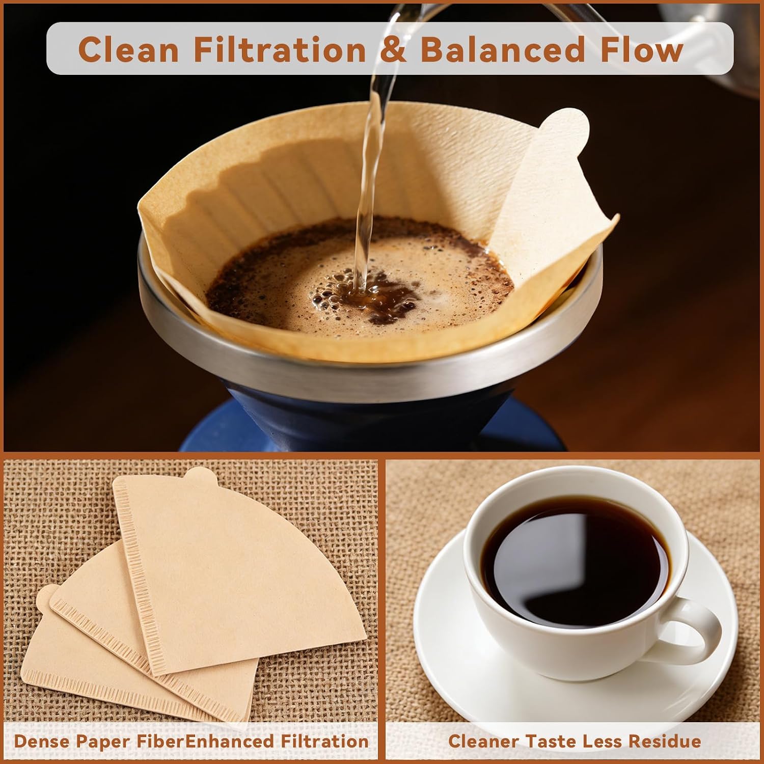 Sized for V02 Cone Coffee Filters Pour Over for YETI Pour Over Dripper image 4
