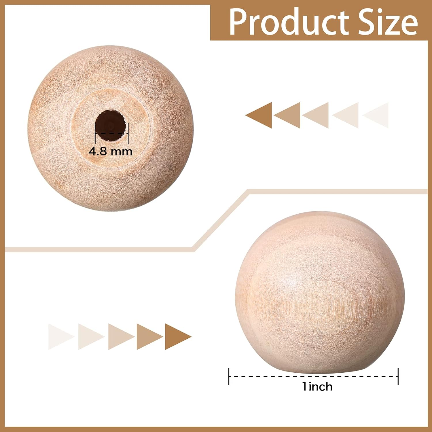 Jetec 30 Pcs 1 inch Unfinished Wood Ball Knobs Round Pulls Handles Round Wooden Drawer Cabinet Knobs for Kitchen Cabinet Drawer Dresser Gnome Noses and Crafts