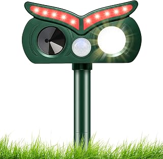 Katzenschreck, Ultraschall, solarbetrieben, 2 LEDs, Katzenschreck, für den Außenbereich, wasserdicht, mit Bewegungsmelder, Tiervertreiber für Katzen, Hunde, Mäuse, Bären, Vögel