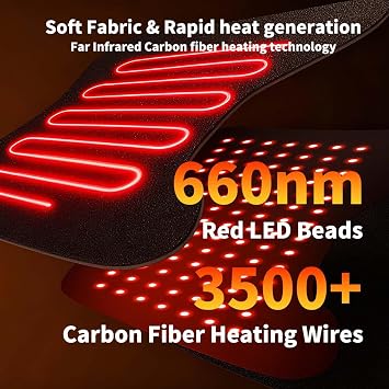 Hip Massager with Red Light and Heat, 2026 New Electric Heating Hip Support, Heating Pad with 3 Levels, Adjustable Infrared Light Belt for Relaxation and Comfort, Gift for Men Women