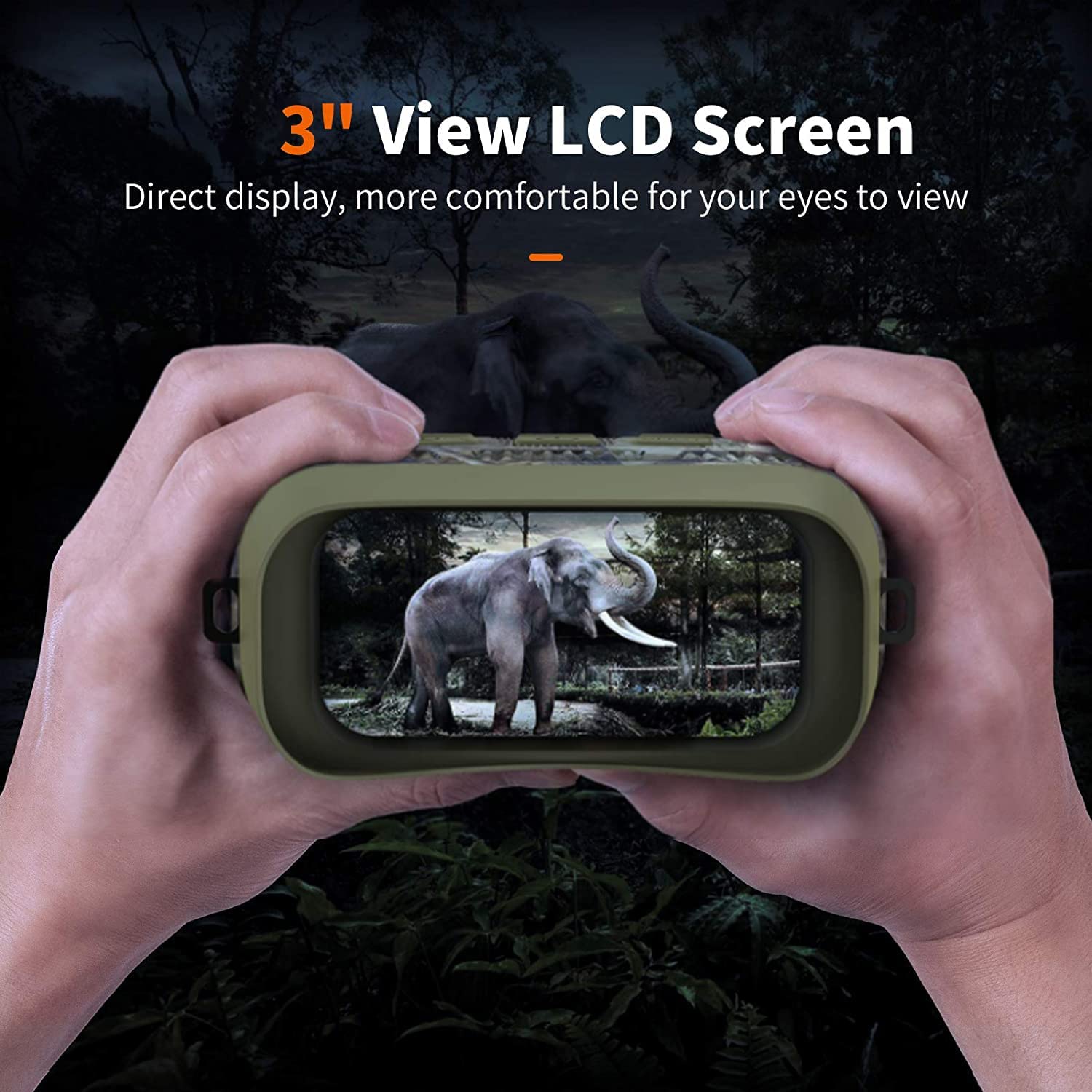 Binocolo Visione Notturna, Gthunder Visore Notturno Militare Binocolo HD 1080P Foto & Video, 3" TFT LCD 4X Digitale Zoom, Infrarossi Vista 300M al 100% Buio per Osservazione con Scheda 32GB