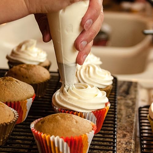 Miniatura 6 de Tamodan Bolsas de pastelería 100 piezas y 16 pulgadas sin botones, bolsas de pastelería extragruesas desechables, bolsas de pastelería