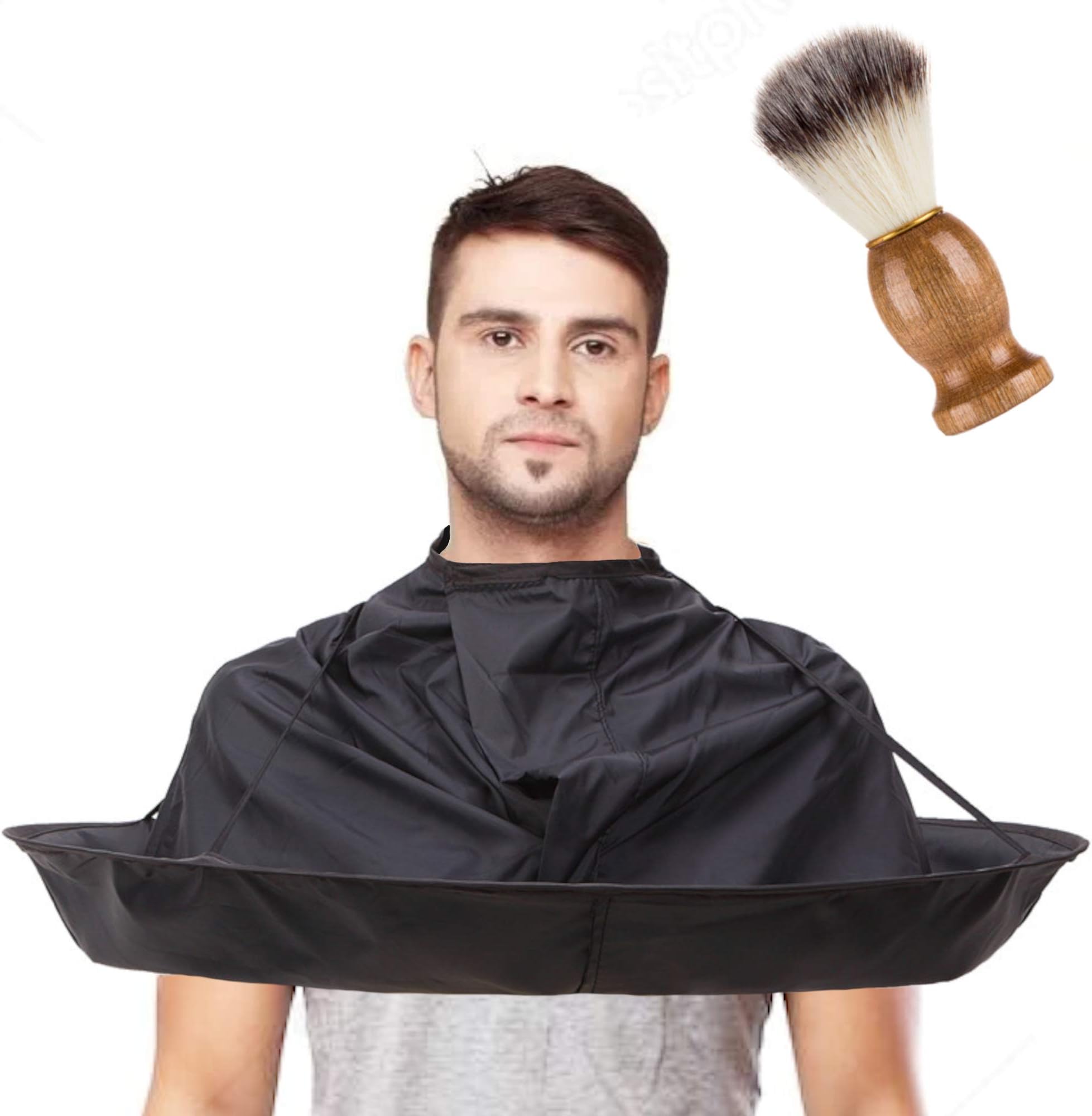 GUSTO Haircut Bib for Adults Umbrella Design Hairdresser Professional Cape (Black)