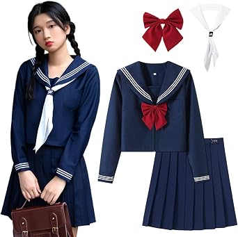 Formemory Sailor Uniform Cosplay, Long Sleeve, Large Size, Sexy Sailor Uniform, Large Size, Sailor Uniform, Long Sleeve, Short Sleeve, JK Authentic Uniform, Cosplay, Costume, JK High School Girl