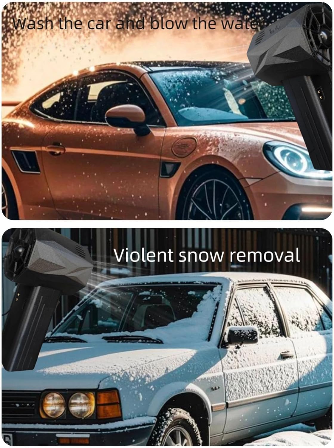 WALFRONT Jet Dry Blower 64mm High Speed Brushless Motor 240km h Wind Speed 1400g Thrust 22W Fast Charging Carbon Fiber for Car Drying Snow Clearing Keyboard Cleaning (Black)