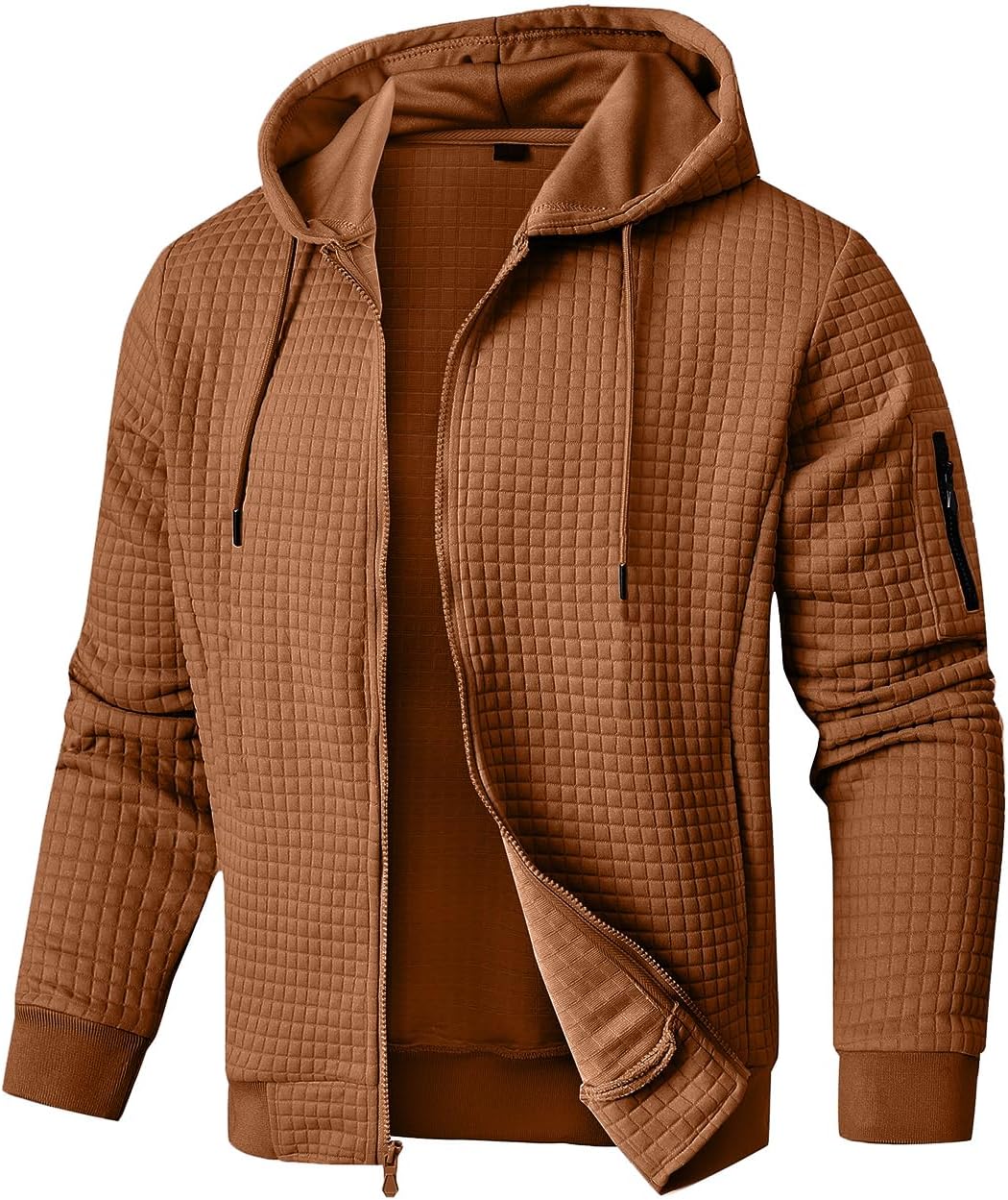 Mens Lightweight Hoodie Full Zip Sweatshirt Casual Jacket Coat
