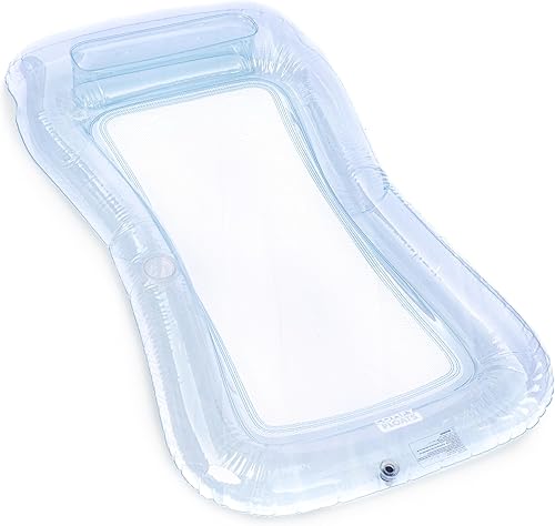Miniatura 2 de Comfy Floats Tumbona inflable de malla, flotador para silla de piscina, parte inferior de malla que te mantiene fresco, color azul