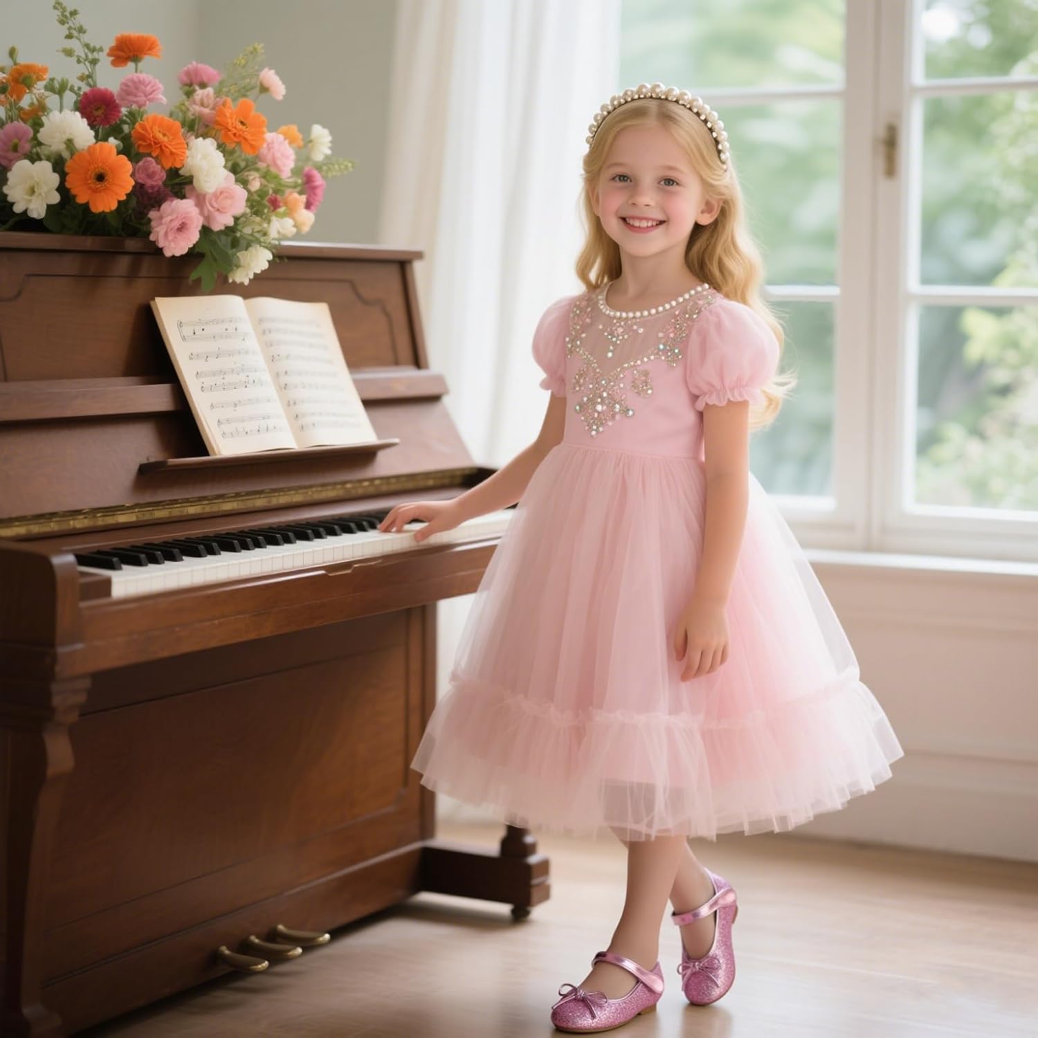 Otter MOMO Toddler/Little Girls Mary Jane Ballerina Flats Shoes Slip-on School Party Dress Shoes - Image 3