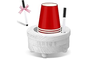 Round Cup Holder Wooden Cup Holder with Marker Slot