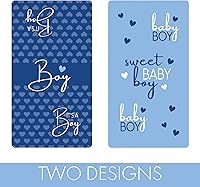 Vista 5 de Blue It's a Boy Baby Shower Wrappers para mini barras de chocolate, etiquetas de dulces para fiesta de bebé niño – 42