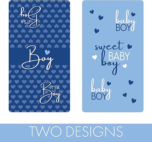 Miniatura 5 de Blue It's a Boy Baby Shower Wrappers para mini barras de chocolate, etiquetas de dulces para fiesta de bebé niño  42 unidades
