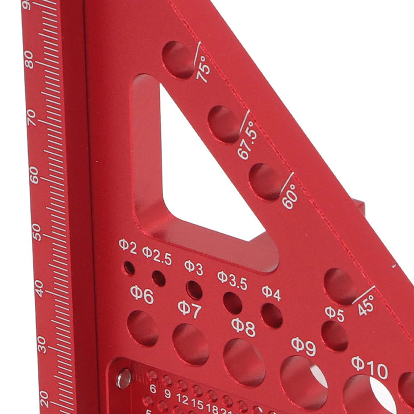 MRKU Righello di misurazione multiangolo 3D, Squadra Triangolare in Lega di Alluminio per la Lavorazione del Legno, goniometro per Linee di Disegno