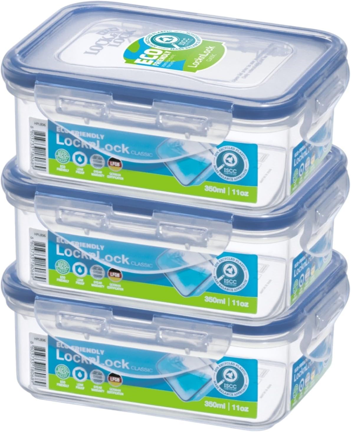 Lock and Lock Store Box 350ml Pack of 3 - HPL806