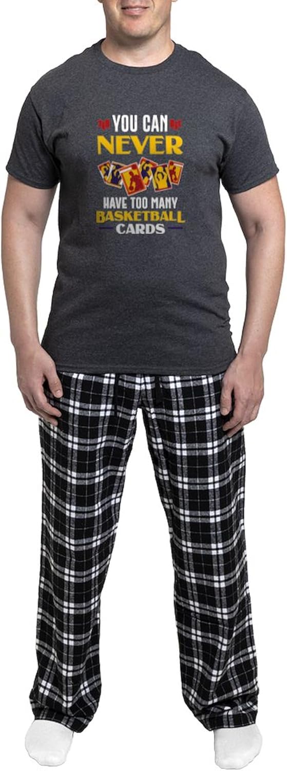 CafePress Basketball Card Collector Collecting Men's Charcoal Novelty Pajamas