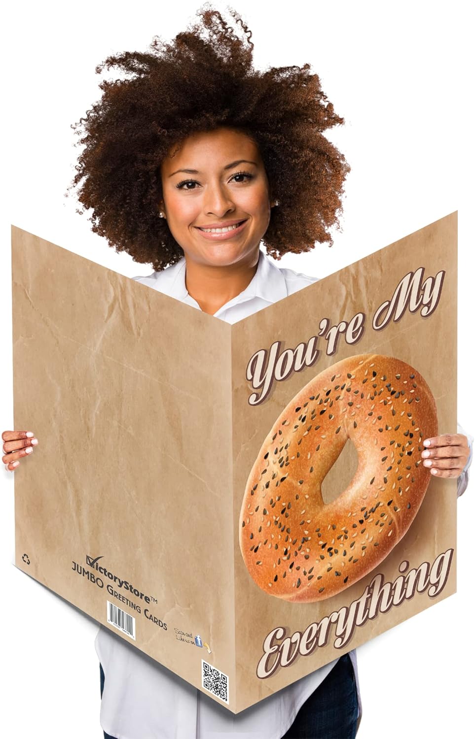 VictoryStore Jumbo 3 Foot Custom Card You're My Everything, 2x3 Foot Bagel Card, Funny Anniversary, Valentine's Day, Birthday Card, Personalized Inside Text