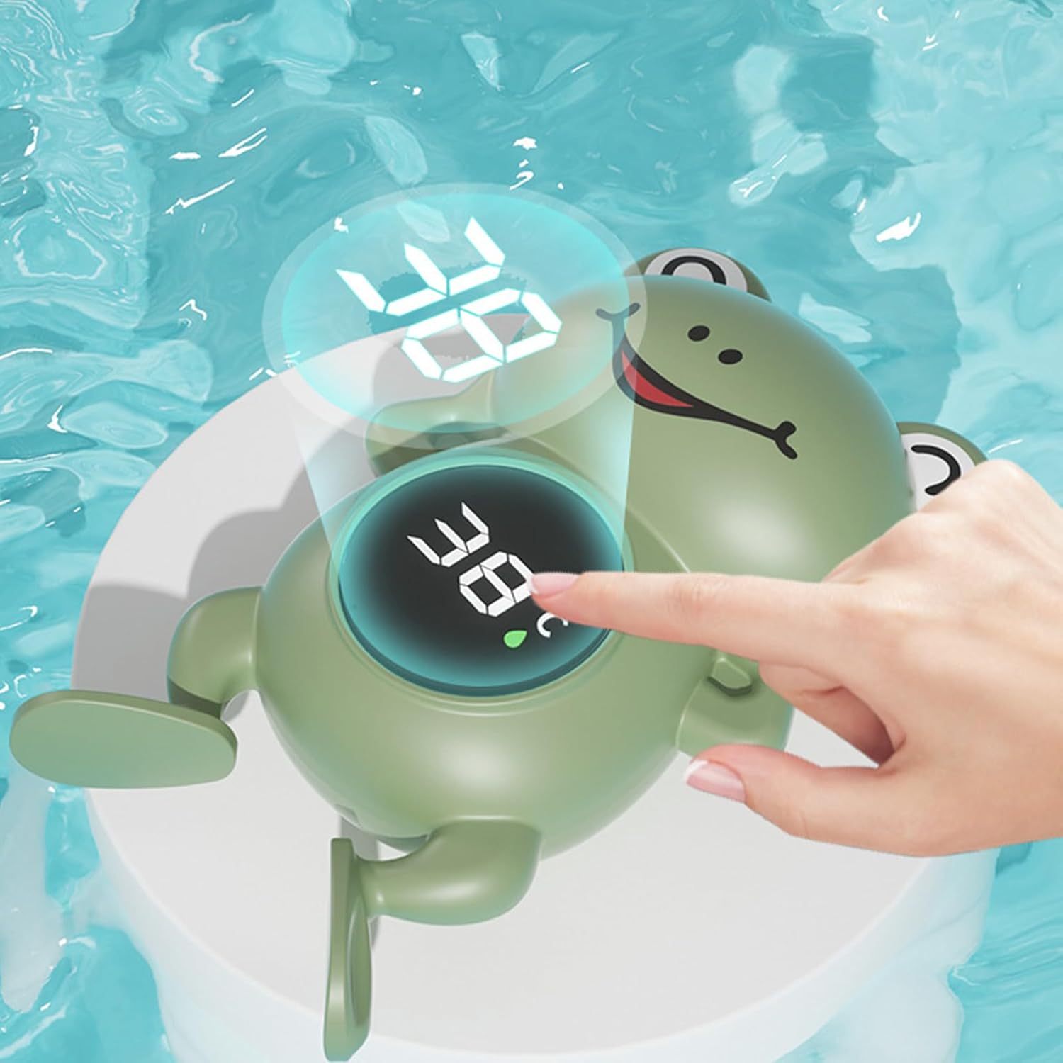 Baby Bath Thermometer – Waterproof Cartoon Frog Digital Reader | Compact 12 Cm X 7 Cm Water Thermograph with Temperature Display, Ideal for infantt Bath Time Safety During Festive Chinese New Year