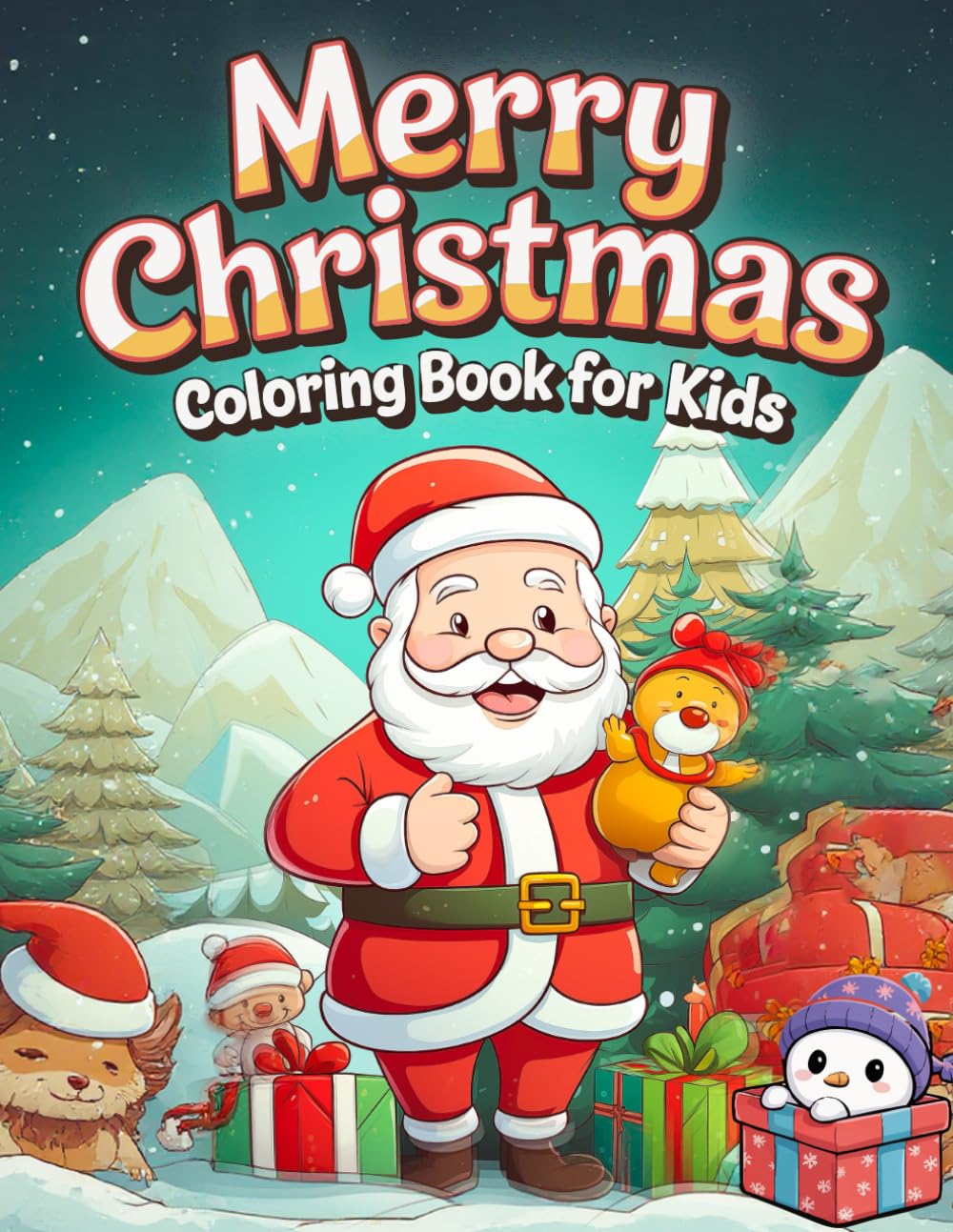 The Kids Christmas Coloring Book: Holiday Fun with Santa and Friends , Over 50 Cheerful Holiday Illustrations Featuring Snowmen, Presents, and Trees, Perfect for Boys & Girls Who Love to Color