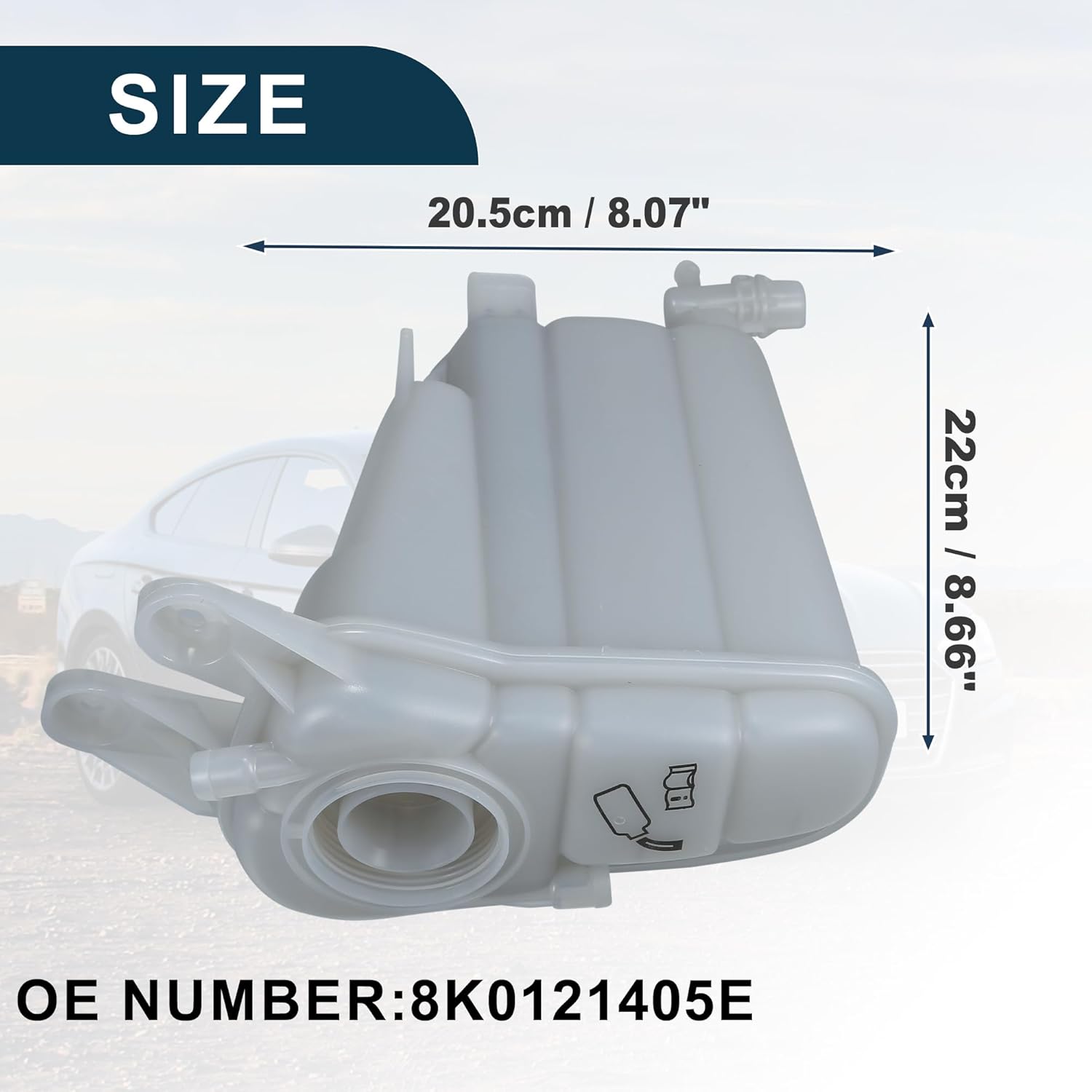 Coolant Reservoir Water Expansion Tank for Audi S5 Sturdy No.8K0121405E | Coolant Radiator Reservoir Bottle with Sensor 1 Pcs
