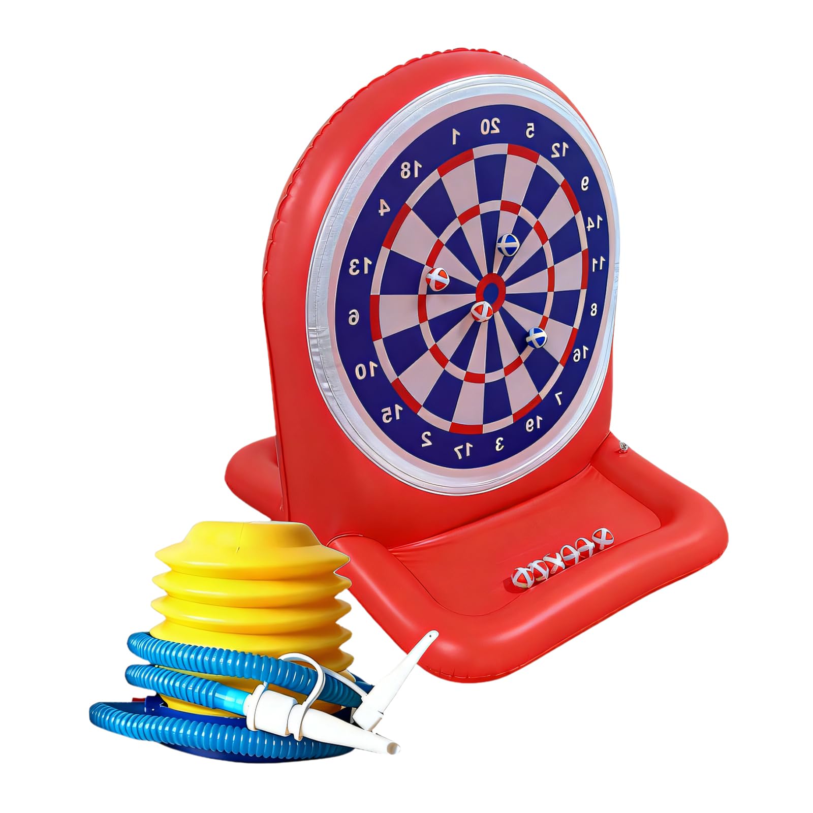 Tragbares aufblasbares Wasserspielzeug mit Press Inflator für Kinder und Erwachsene, 90 x 90 x 110 cm, Poolspiele, aufblasbares PVC Wasserziel