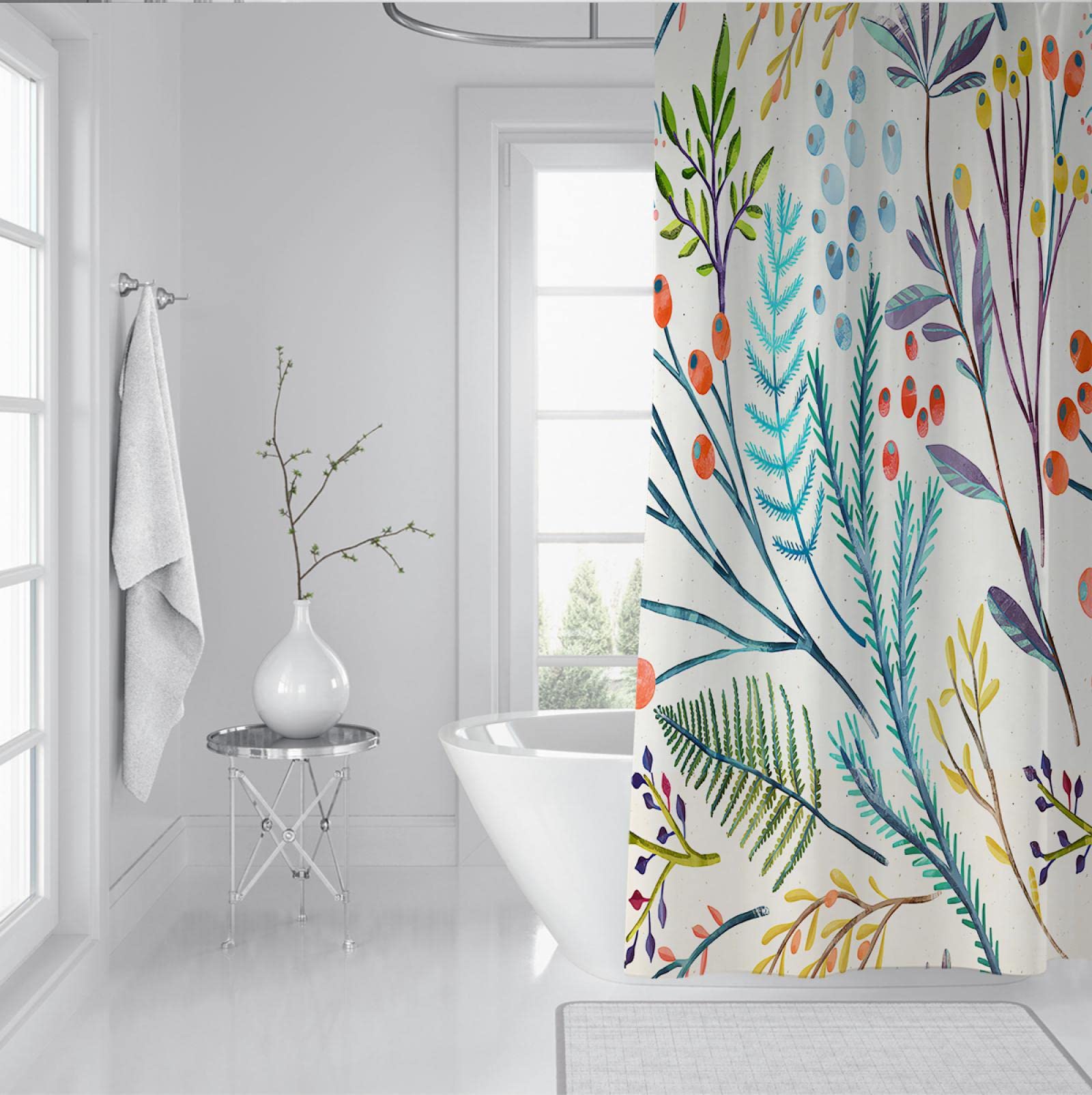 Liść kwiatowa zasłona prysznicowa roślina liście akwarela łazienka akcesoria do wanny wystrój można prać w pralce zasłony prysznicowe z 12 haczykami 180 x 240 cm