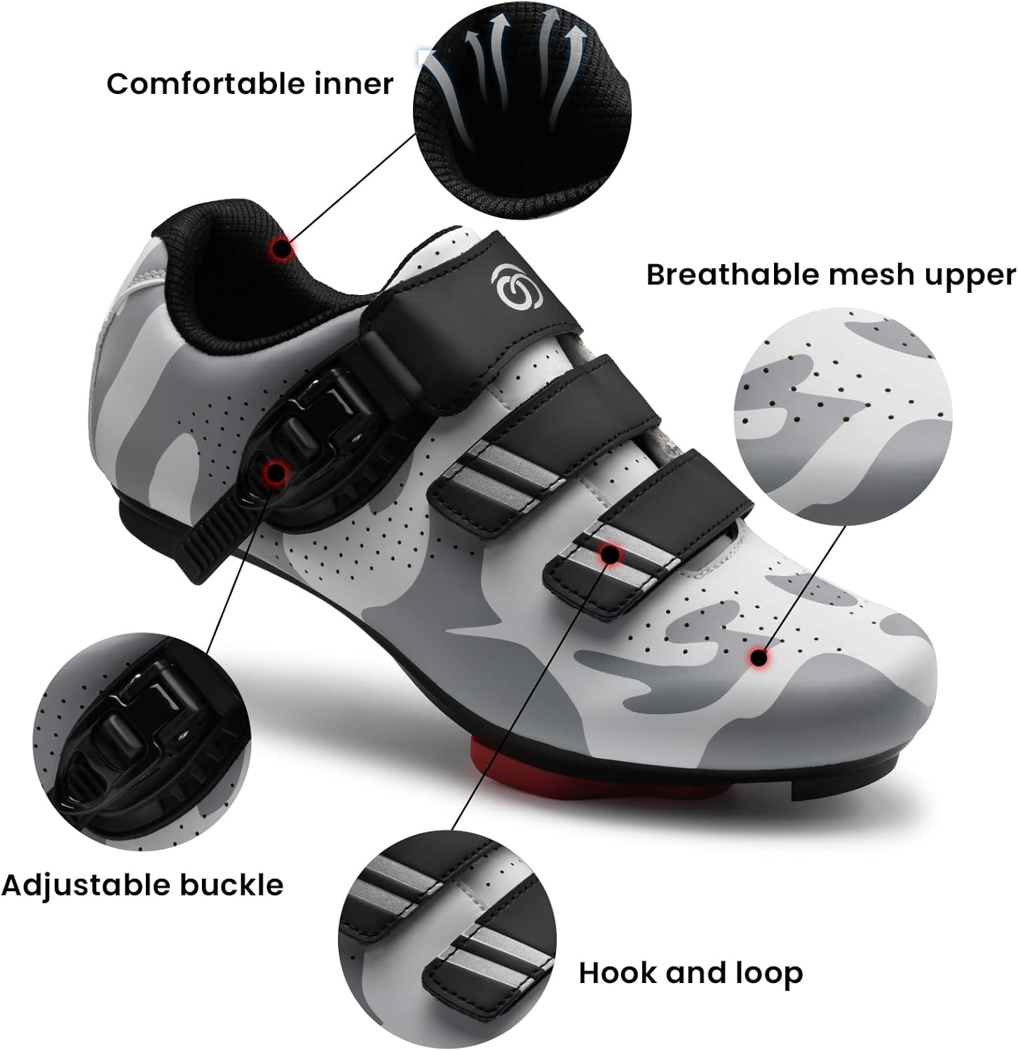 Cycling Shoes for Men Women Compatible with Peloton Bike, Indoor Spin Shoes with Pre-Installed Delta Cleats, Comfortable & Safe Unisex Outdoor Road Cycling Shoes - Image 6